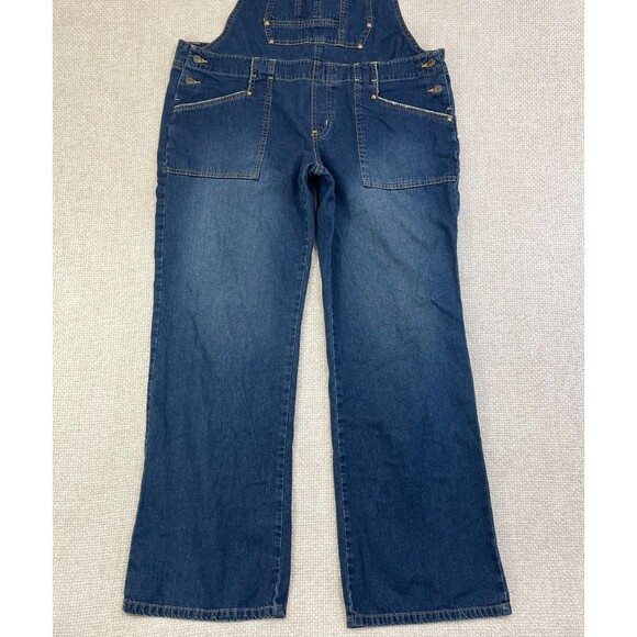 Vintage Old Navy Bib Overalls Women's XL Blue Denim Farmcore Workwear - Picture 5 of 11